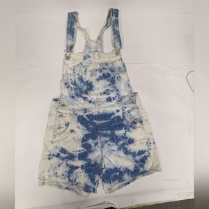 Levi Strauss tie dye overall shorts medium    [sku#74 ]